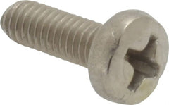 Value Collection - M3.5x0.60 Metric Coarse, 10mm Length Under Head Phillips Drive Machine Screw - Pan Head, Grade 18-8 & A2 Stainless Steel, Uncoated, Without Washer - Exact Tooling