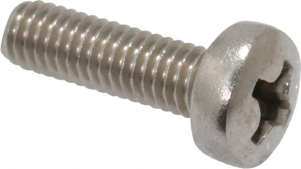 Value Collection - M3.5x0.60 Metric Coarse, 12mm Length Under Head Phillips Drive Machine Screw - Pan Head, Grade 18-8 & A2 Stainless Steel, Uncoated, Without Washer - Exact Tooling