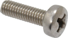 Value Collection - M3.5x0.60 Metric Coarse, 12mm Length Under Head Phillips Drive Machine Screw - Pan Head, Grade 18-8 & A2 Stainless Steel, Uncoated, Without Washer - Exact Tooling