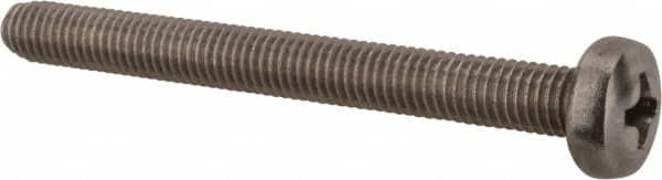 Value Collection - M5x0.80 Metric Coarse, 50mm Length Under Head Phillips Drive Machine Screw - Pan Head, Grade 18-8 & A2 Stainless Steel, Uncoated, Without Washer - Exact Tooling
