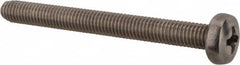 Value Collection - M5x0.80 Metric Coarse, 50mm Length Under Head Phillips Drive Machine Screw - Pan Head, Grade 18-8 & A2 Stainless Steel, Uncoated, Without Washer - Exact Tooling