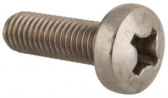 Value Collection - M8x1.25 Metric Coarse, 25mm Length Under Head Phillips Drive Machine Screw - Pan Head, Grade 18-8 & A2 Stainless Steel, Uncoated, Without Washer - Exact Tooling