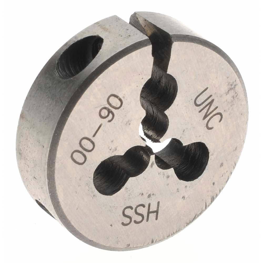 Gyros Precision Tools - #00-90 UNS High Speed Steel Round Adjustable Die - Exact Tooling
