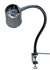 Made in USA - 24 Inch, Gooseneck, Clamp on, Incandescent, Black, General Purpose Task Light - 100 Watt, 120 Volt, Nonmagnifying - Exact Tooling