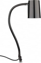 Made in USA - 24 Inch, Gooseneck, Coupler Mounted, Halogen & Incandescent, Black, General Purpose Task Light - 100 Watt, 120 Volt, Nonmagnifying - Exact Tooling