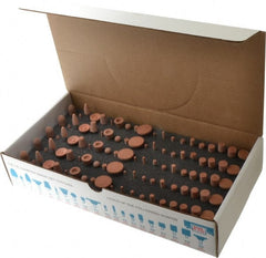 Made in USA - 100 Piece Aluminum Oxide Vitrified Mounted Stone Abrasive Point Set - Includes Shapes B42, B45, B52, B81, B91, B97, B102, B122, B136, W144, W146, W152, W160, W163, W167, W175, W176, W185, W200 & W215 - Exact Tooling