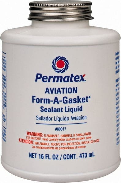 Permatex - 16 oz Aviation Gasket Sealant - -65 to 400°F, Dark Brown, Comes in Brush Top Can - Exact Tooling
