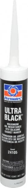 Permatex - 13 oz Oil Resistant Gasket Maker - -65 to 550°F, Black, Comes in Cartridge - Exact Tooling