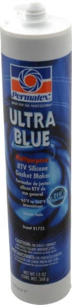 Permatex - 13 oz Gasket Maker - -65 to 500°F, Blue, Comes in Cartridge - Exact Tooling