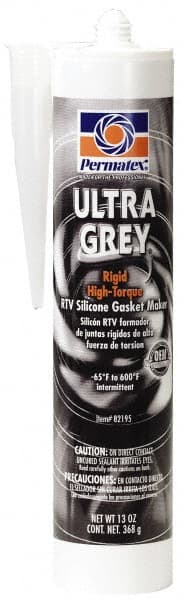 Permatex - 13 oz Gasket Maker - -65 to 650°F, Gray, Comes in Cartridge - Exact Tooling