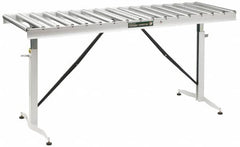 HTC - 66 Inch Long x 43-1/2 Inch High Portable Folding Conveyor - 500 Lbs. Limit, with 17 and 24 Inch Wide Rollers - Exact Tooling