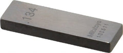 Mitutoyo - 0.134" Rectangular Steel Gage Block - Accuracy Grade 0, Includes Certificate of Inspection - Exact Tooling
