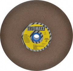 Tru-Maxx - 80 Grit Aluminum Oxide Bench & Pedestal Grinding Wheel - 8" Diam x 1" Hole x 1" Thick, 3600 Max RPM, O Hardness, Medium Grade , Vitrified Bond - Exact Tooling