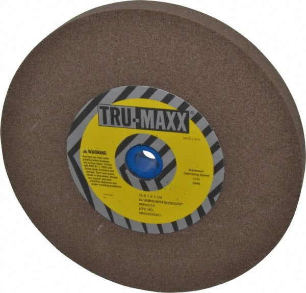 Tru-Maxx - 80 Grit Aluminum Oxide Bench & Pedestal Grinding Wheel - 10" Diam x 1-1/4" Hole x 1" Thick, 3250 Max RPM, P Hardness, Medium Grade , Vitrified Bond - Exact Tooling