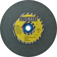 Tru-Maxx - 80 Grit Silicon Carbide Bench & Pedestal Grinding Wheel - 6" Diam x 1" Hole x 1/2" Thick, 5410 Max RPM, K Hardness, Medium Grade , Vitrified Bond - Exact Tooling