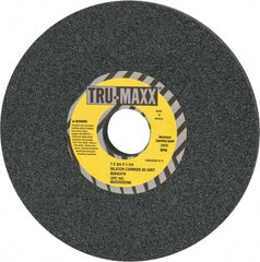 Tru-Maxx - 60 Grit Silicon Carbide Bench & Pedestal Grinding Wheel - 7" Diam x 1-1/4" Hole x 3/4" Thick, 3600 Max RPM, K Hardness, Medium Grade , Vitrified Bond - Exact Tooling