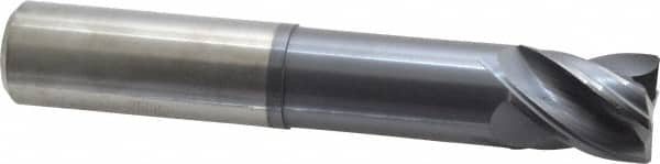 Accupro - 1" Diam 4 Flute Solid Carbide 0.02" Chamfer Width Corner Chamfer End Mill - Exact Tooling
