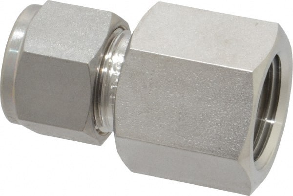 Ham-Let - 1/2" OD, Grade 316Stainless Steel Female Connector - Comp x FNPT Ends - Exact Tooling