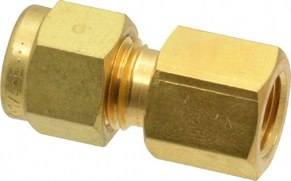 Ham-Let - 1/4" OD, Brass Female Connector - Comp x FNPT Ends - Exact Tooling