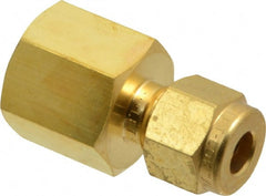 Ham-Let - 1/4" OD, Brass Female Connector - Comp x FNPT Ends - Exact Tooling