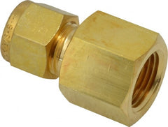 Ham-Let - 3/8" OD, Brass Female Connector - Comp x FNPT Ends - Exact Tooling