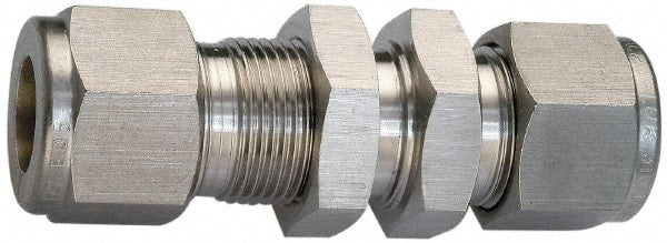 Ham-Let - 3/8" OD, Grade 316Stainless Steel Bulkhead Union - Comp x Comp Ends - Exact Tooling