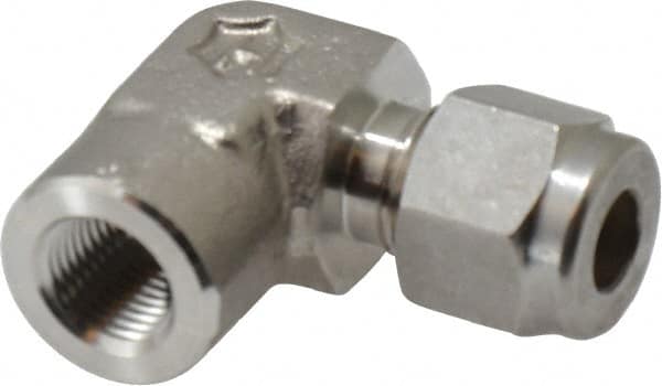 Ham-Let - 1/4" OD, Grade 316Stainless Steel Female Elbow - Comp x FNPT Ends - Exact Tooling