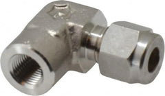 Ham-Let - 1/4" OD, Grade 316Stainless Steel Female Elbow - Comp x FNPT Ends - Exact Tooling