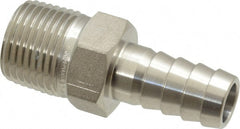 Ham-Let - 3/8" Grade 316 Stainless Steel Pipe Hose Connector - Barb x MNPT End Connections, 7,300 psi - Exact Tooling