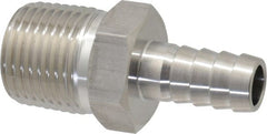 Ham-Let - 3/8 x 1/2" Grade 316 Stainless Steel Pipe Hose Connector - Barb x MNPT End Connections, 7,200 psi - Exact Tooling