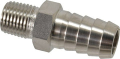 Ham-Let - 1/2 x 1/4" Grade 316 Stainless Steel Pipe Hose Connector - Barb x MNPT End Connections, 7,500 psi - Exact Tooling