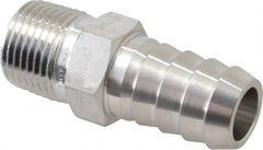 Ham-Let - 1/2 x 3/8" Grade 316 Stainless Steel Pipe Hose Connector - Barb x MNPT End Connections, 7,300 psi - Exact Tooling