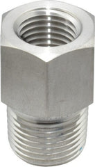 Ham-Let - 3/8 x 1/4" Grade 316 Stainless Steel Pipe Hex Bushing - MNPT x FNPT End Connections, 6,200 psi - Exact Tooling