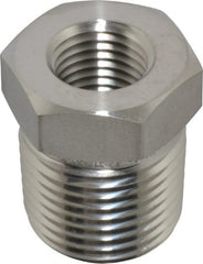 Ham-Let - 1/2 x 1/4" Grade 316 Stainless Steel Pipe Hex Bushing - MNPT x FNPT End Connections, 6,200 psi - Exact Tooling