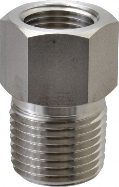Ham-Let - 1/2 x 3/8" Grade 316 Stainless Steel Pipe Hex Bushing - MNPT x FNPT End Connections, 5,000 psi - Exact Tooling