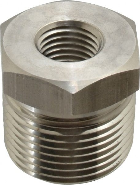 Ham-Let - 3/4 x 1/4" Grade 316 Stainless Steel Pipe Hex Bushing - MNPT x FNPT End Connections, 6,200 psi - Exact Tooling