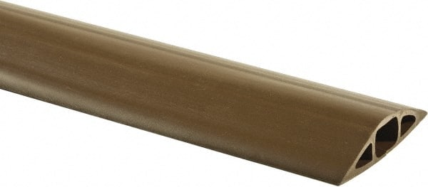 Hubbell Wiring Device-Kellems - 1 Channel, 25 Ft Long, 1/2" Max Compatible Cable Diam, Brown PVC On Floor Cable Cover - 3" Overall Width x 3/4" Overall Height, 3/4" Channel Width x 1/2" Channel Height - Exact Tooling
