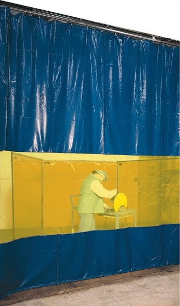 Steiner - 4 Ft. Wide x 10 Ft. High, Vinyl Welding Welding Curtain Kit - Yellow with Universal Mounting Hardware - Exact Tooling