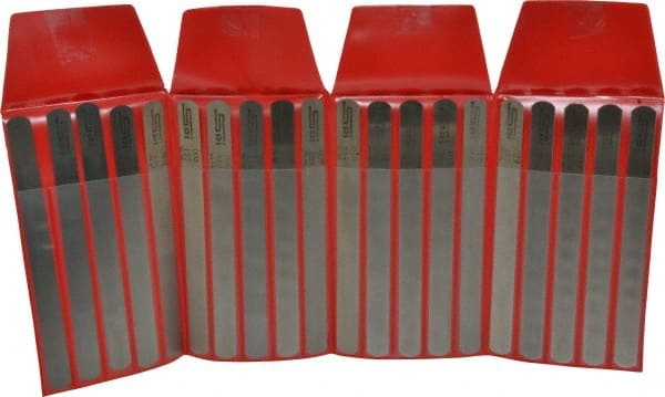 SPI - 20 Piece, 0.001 to 0.025" Thick, Parallel Feeler Gage Set - 6" Leaf Length, 1/2" Wide, Steel - Exact Tooling