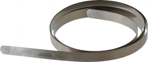 SPI - 0.03mm Thick x 25 Ft. Long x 1/2 Inch Wide, Feeler Stock Roll - High Carbon Steel - Exact Tooling