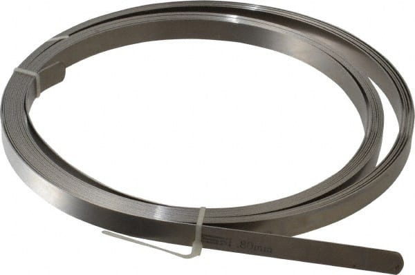 SPI - 0.8mm Thick x 25 Ft. Long x 1/2 Inch Wide, Feeler Stock Roll - High Carbon Steel - Exact Tooling