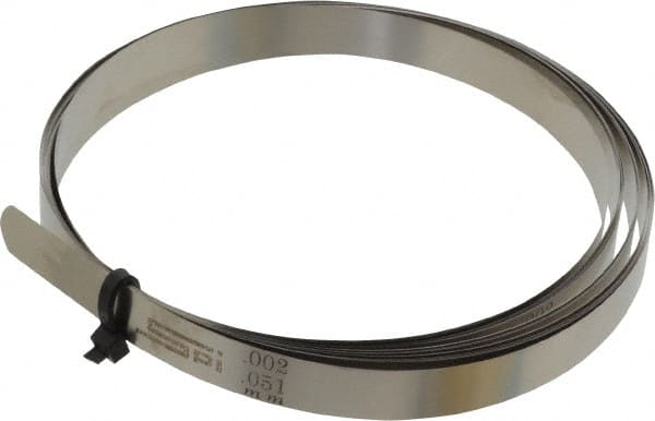 SPI - 0.002 Inch Thick x 25 Ft. Long x 1/2 Inch Wide, Feeler Stock Roll - High Carbon Steel - Exact Tooling