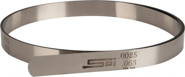 SPI - 0.0025 Inch Thick x 25 Ft. Long x 1/2 Inch Wide, Feeler Stock Roll - High Carbon Steel - Exact Tooling