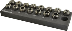 Kennametal - 15 Piece, 2mm to 16mm Capacity, ER Collet Set - Increments of 1mm, Series ER25 - Exact Tooling