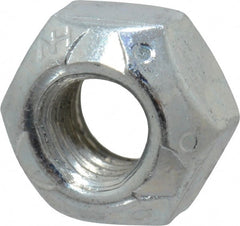 Value Collection - 1/4-28 UNF Grade C Hex Lock Nut with Distorted Thread - 7/16" Width Across Flats, Cadmium Clear-Plated Finish - Exact Tooling