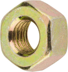 Value Collection - 1/4-28 UNF Steel Right Hand Hex Nut - 7/16" Across Flats, 7/32" High, Zinc Yellow Dichromate Finish - Exact Tooling