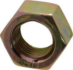 Value Collection - 3/8-24 UNF Steel Right Hand Hex Nut - 9/16" Across Flats, 21/64" High, Zinc Yellow Dichromate Finish - Exact Tooling