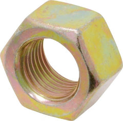 Value Collection - 1/2-20 UNF Steel Right Hand Hex Nut - 3/4" Across Flats, 7/16" High, Zinc Yellow Dichromate Finish - Exact Tooling