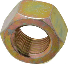 Value Collection - 9/16-18 UNF Steel Right Hand Hex Nut - 7/8" Across Flats, 31/64" High, Zinc Yellow Dichromate Finish - Exact Tooling