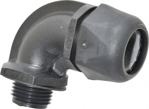 Murrplastik - 1/2" Trade, Nylon Compression Angled Liquidtight Conduit Connector - Noninsulated - Exact Tooling